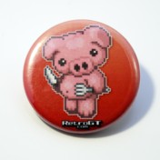 Pixel Pets Pig Pin Badge 38mm