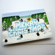Xmas Penguins Christmas Card